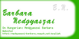 barbara medgyaszai business card